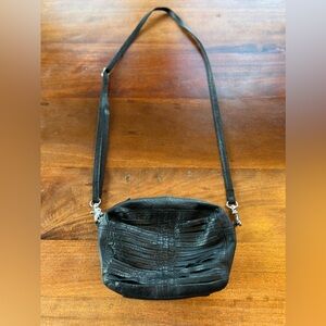 Day and Mood Black Leather Crossbody